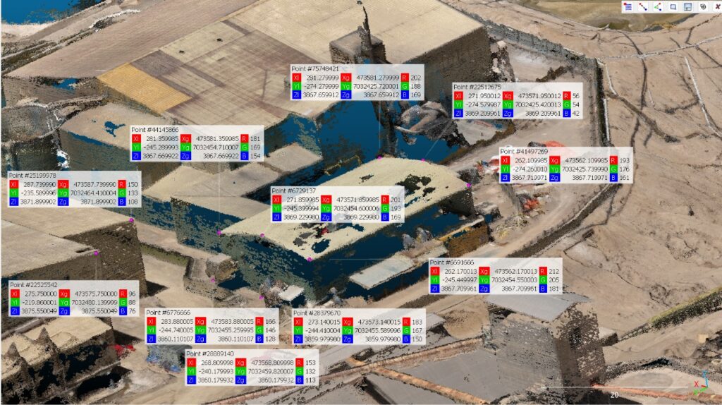 nube de puntos 3d con dron