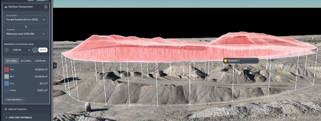 calculo volumen de pila material